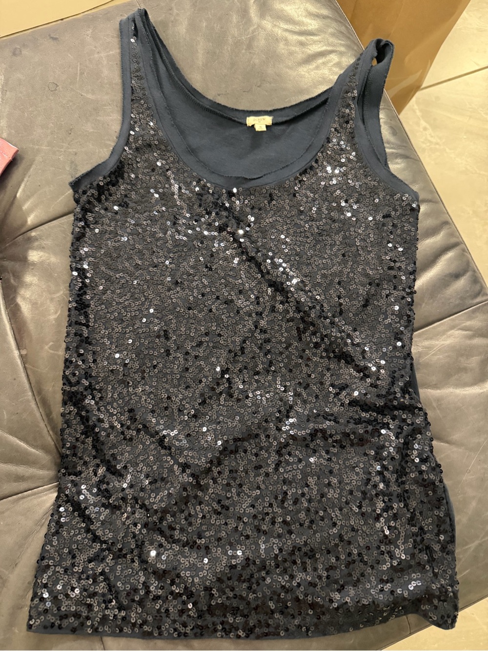 J Crew Navy Sequin Tank Top - Women